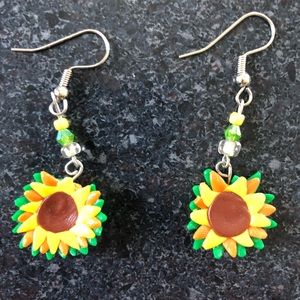 Handmade Sunflower Earrings